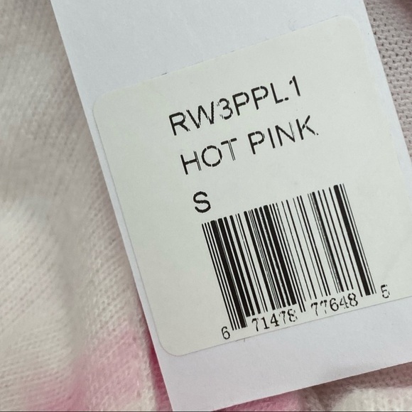 PJ Salvage Pink Tie Dye V-neck Heart LS Top Small - Picture 8 of 9